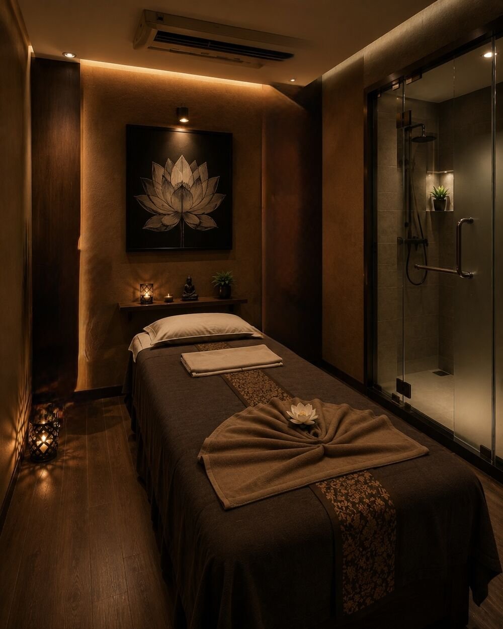 Treatment room with attached glass shower, Andheri West